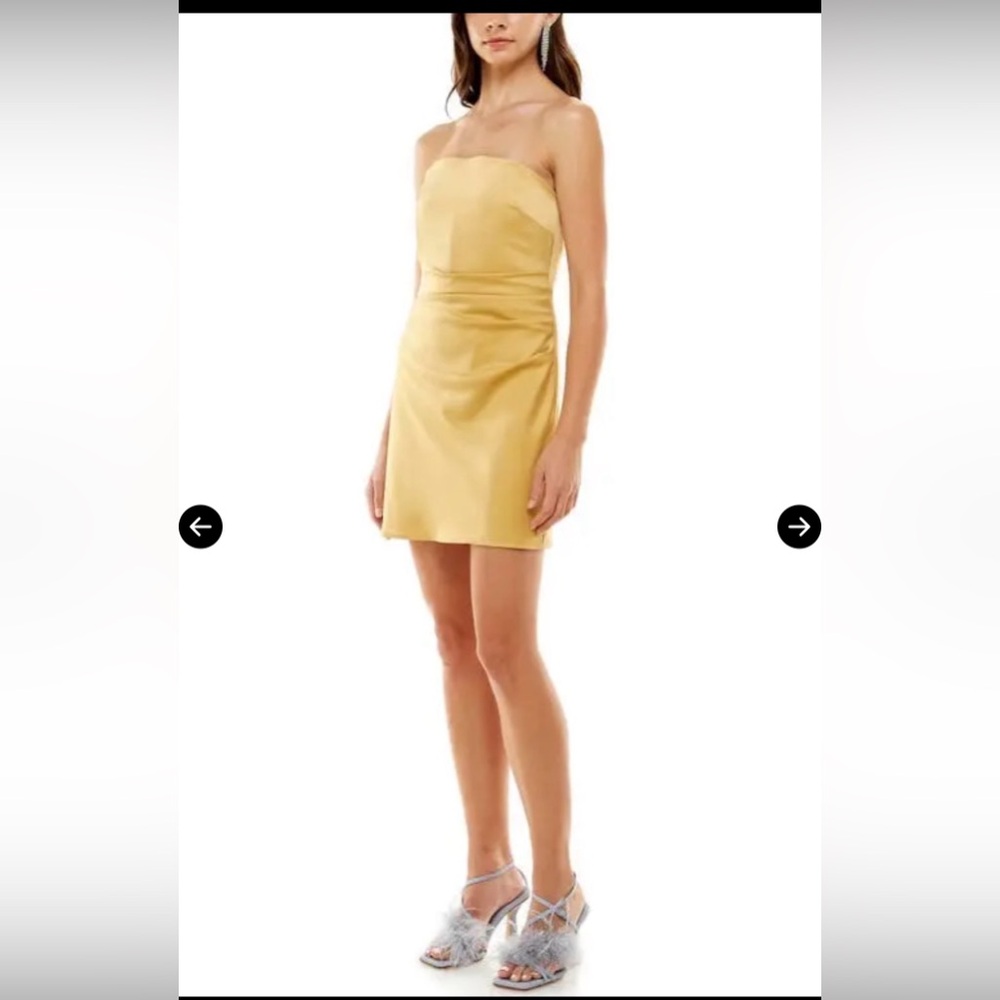 WAYF x Emma Rose Kenny Strapless Gold Minidress Size Small